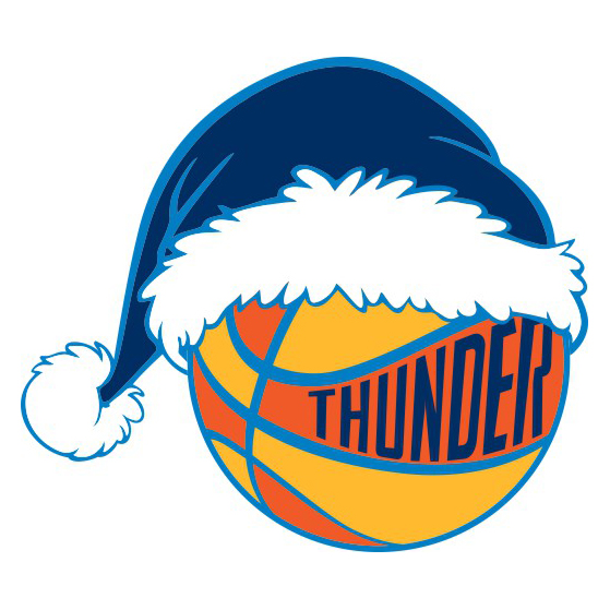 Oklahoma City Thunder Basketball Christmas hat logo iron on paper